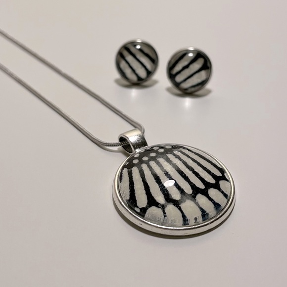 Handmade Glass Dome Earrings & Pendant set - Picture 12 of 13